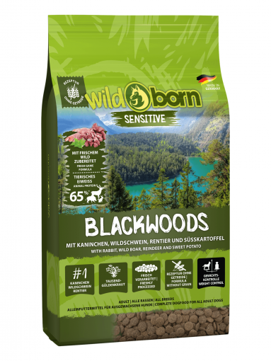 Wildborn Blackwoods 8 kg mit Kaninchen, Wildschwein & Rentier