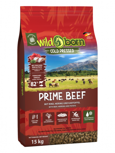 Wildborn PRIME Beef 15kg kaltgepresst mit Rindfleisch