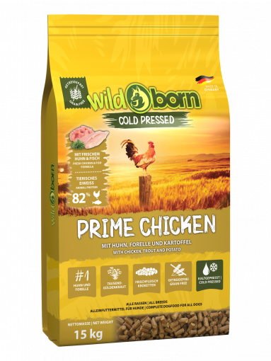 Wildborn PRIME Chicken 15kg kaltgepresst mit Hühnchenfleisch