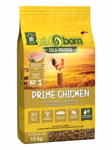 Wildborn PRIME Chicken 15 kg kaltgepresst mit Hhnchenfleisch