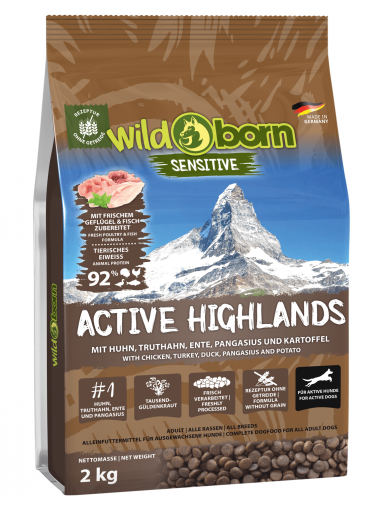 Wildborn Active Highlands 2 kg fr aktive Hunde