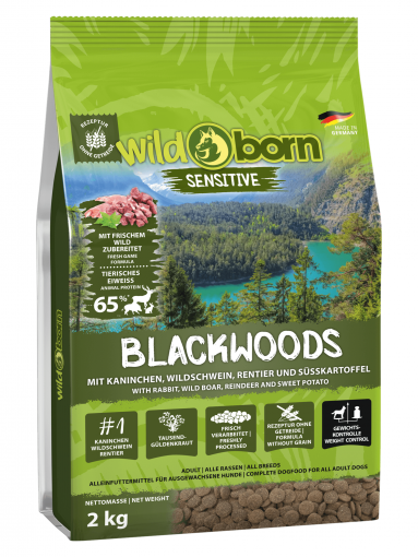 Wildborn Blackwoods 2 kg mit Kaninchen, Wildschwein & Rentier