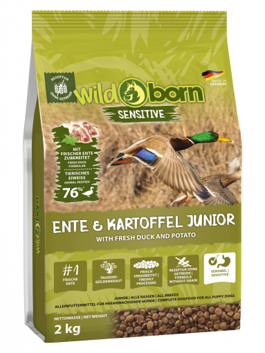 Wildborn Ente & Kartoffel JUNIOR 2 kg - fr Welpen & Junghunde