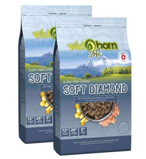 Wildborn SOFT DIAMOND mit frischem Alpenhhnchen Doppelpack 2 x 12 kg
