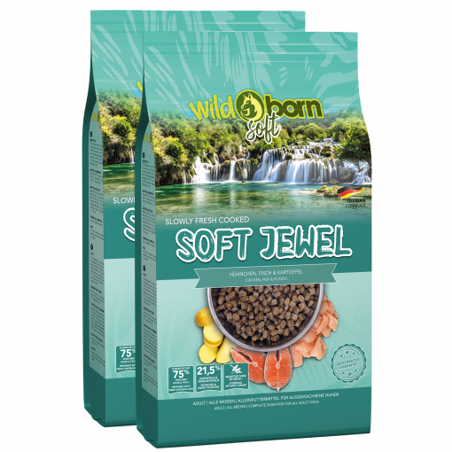 Wildborn SOFT JEWEL mit frischem Hhnchen & Fisch Doppelpack 2 x 12 kg