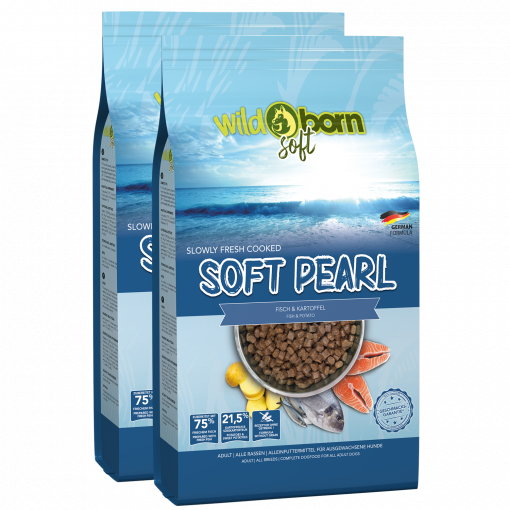 Wildborn SOFT PEARL mit 7 Sorten Fisch Doppelpack 2 x 12 kg