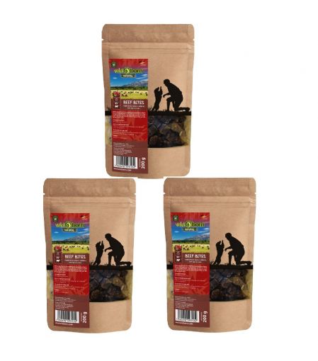 Wildborn Natural Beef Bites Hundesnack 3 x 200 g 