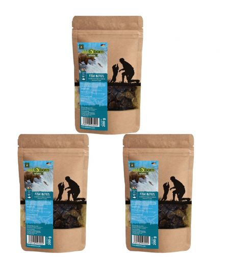 Wildborn Natural Fish Bites Hundesnack 3 x 200 g 