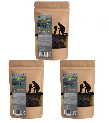 Wildborn Natural Goat Bites Hundesnack 3 x 200 g 