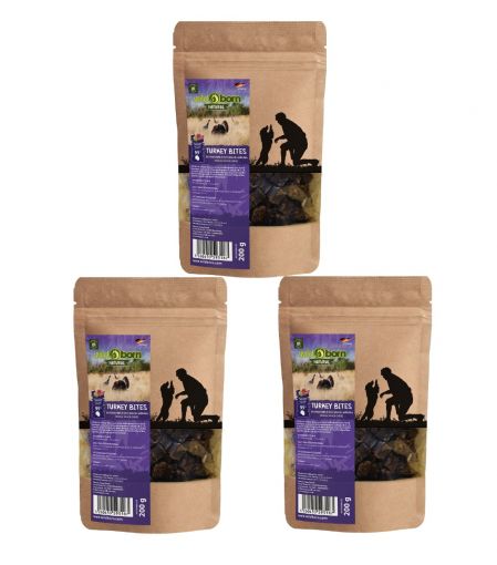 Wildborn Natural Turkey Bites Hundesnack 3 x 200 g