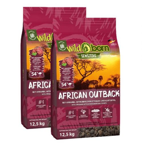 Wildborn African Outback mit Straußenfleisch 2 x 12,5 kg Doppelpack