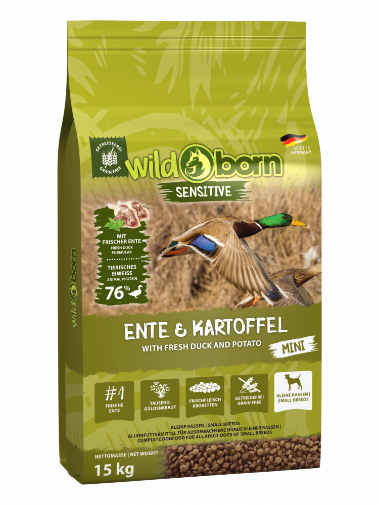 Wildborn Ente & Kartoffel MINI 15kg für kleine Hunde