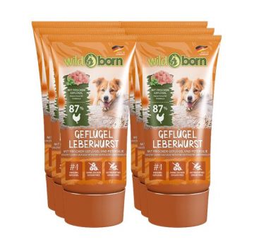 Wildborn Premium Geflgel-Leberwurst aus der Tube 6 x 75 g