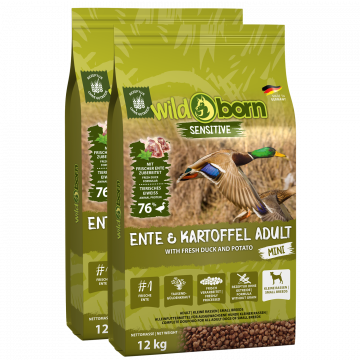 Wildborn Ente & Kartoffel Adult Mini Doppelpack 2 x 12 kg